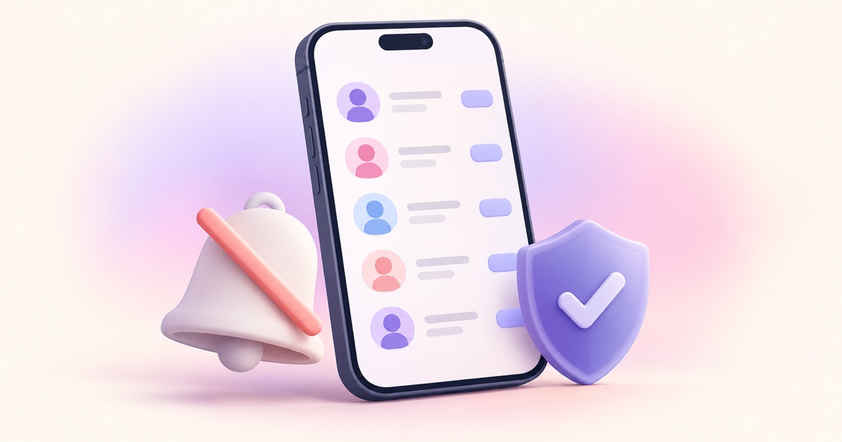 A follower list beside a muted notification bell and privacy shield